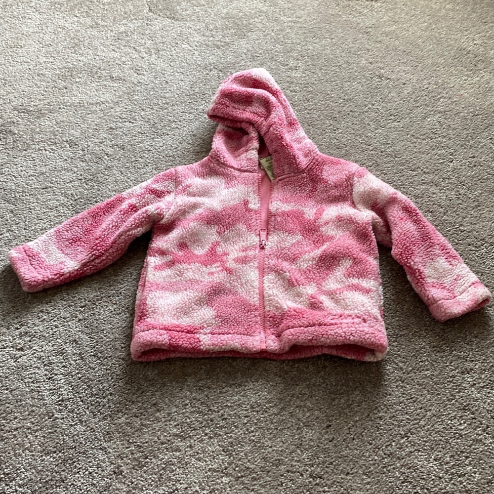 Cabela’s Pink Camo Sherpa Hoodie Jacket Full Zip Cozy Toddler SIZE 2T